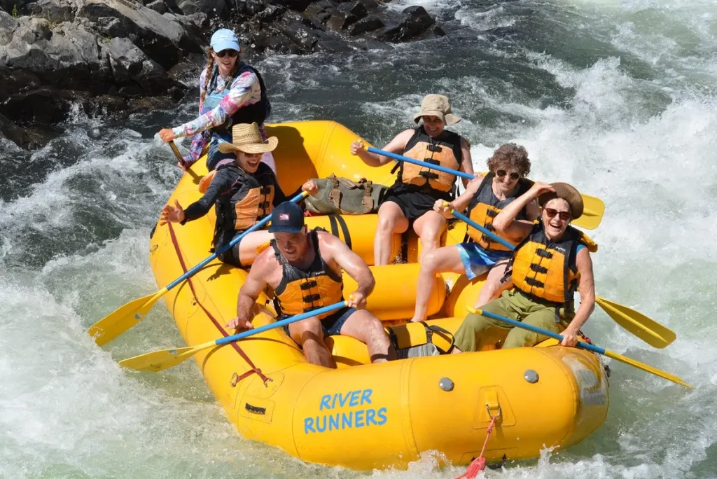 Paula Wagner rafting whitewater with family on the South Fork of the American River, summer 2025